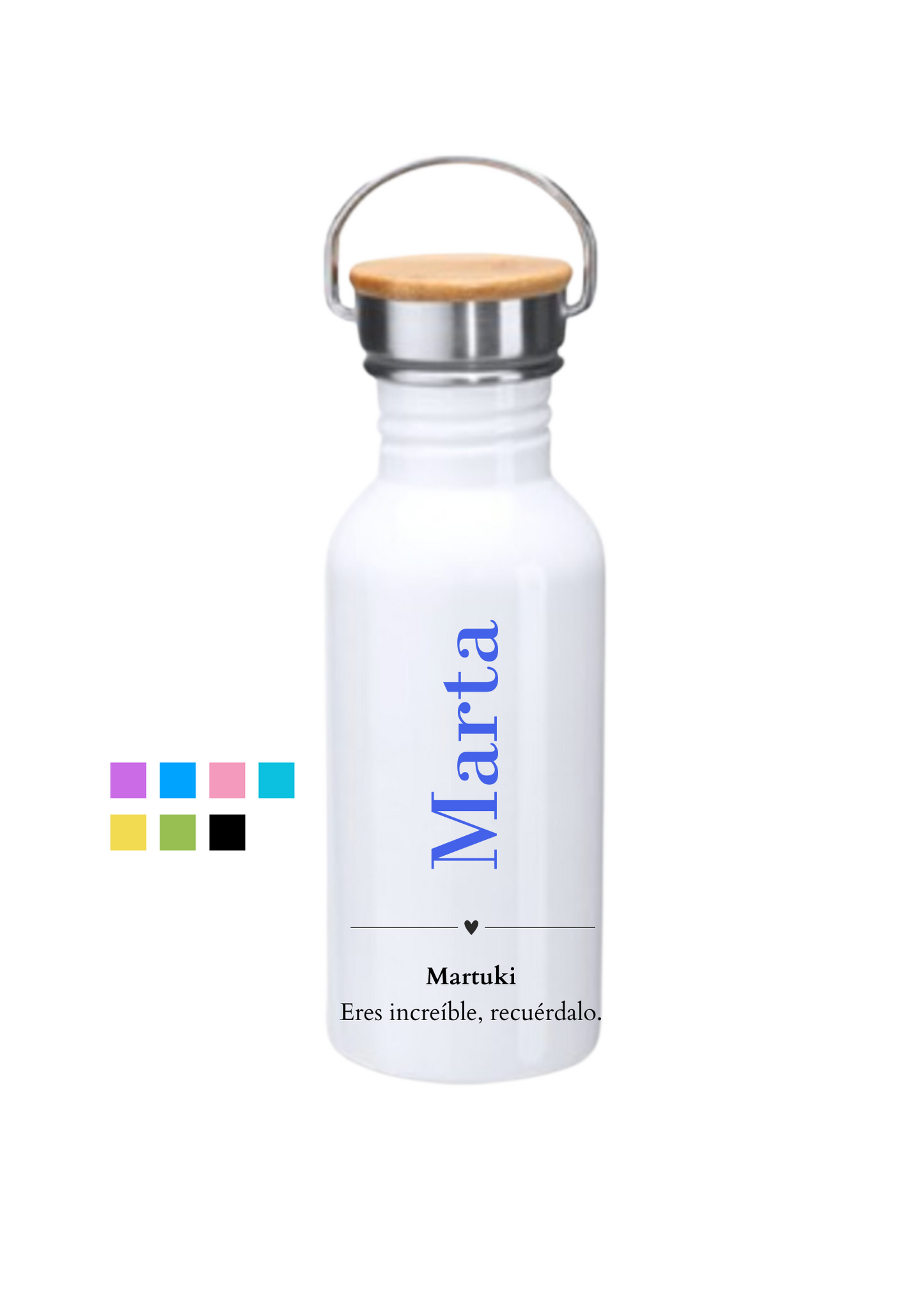 Botella bambú con mensaje