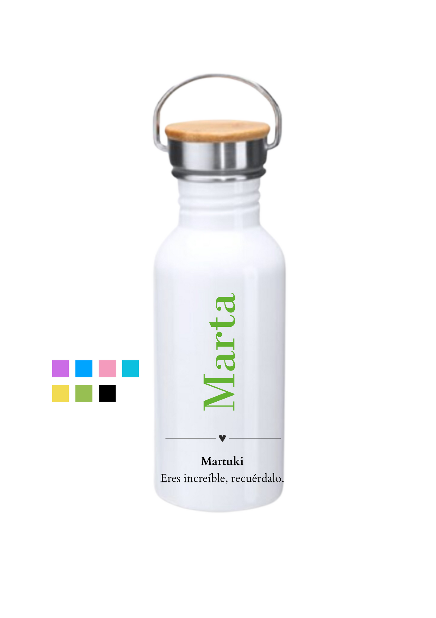 Botella bambú con mensaje