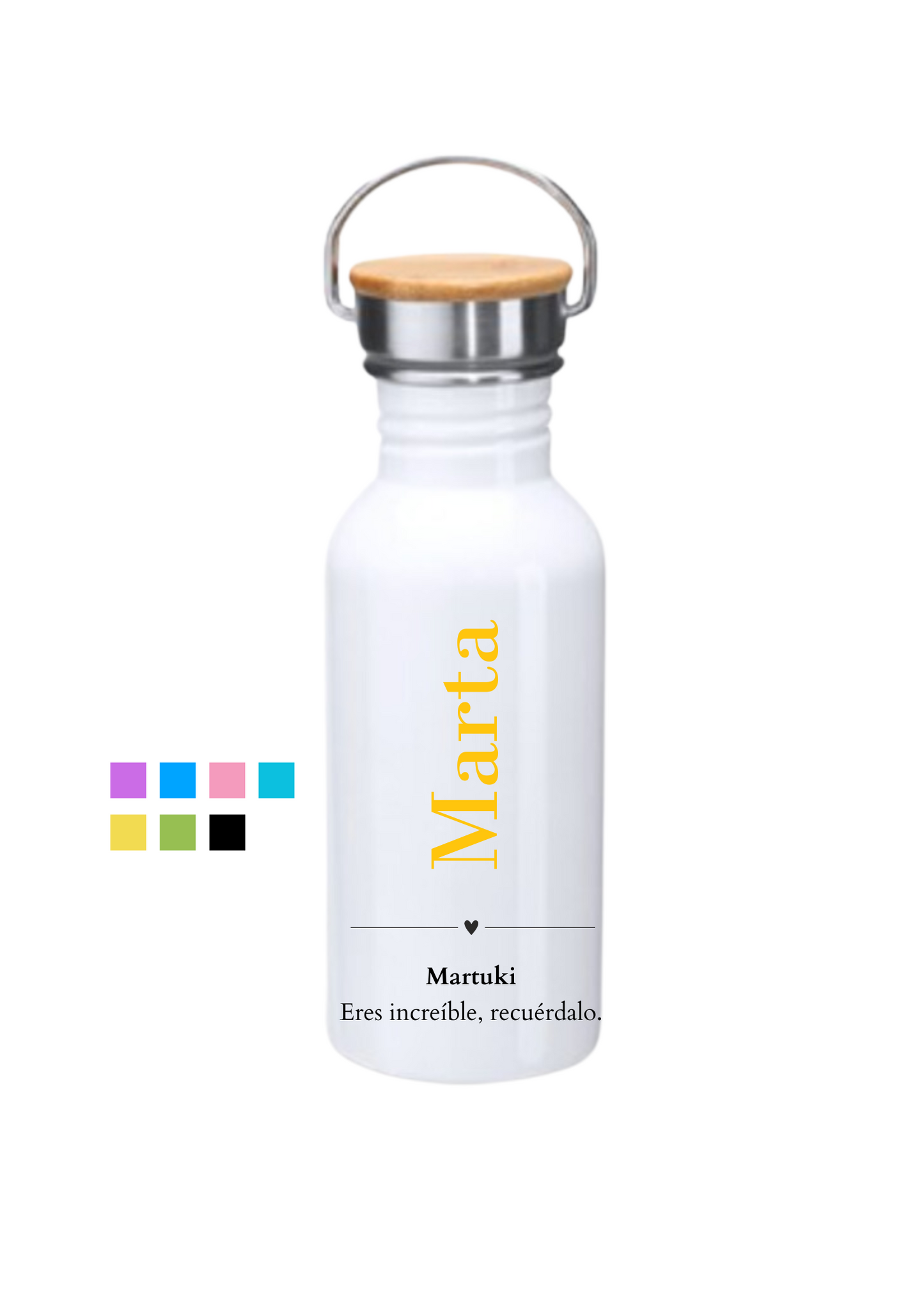 Botella bambú con mensaje