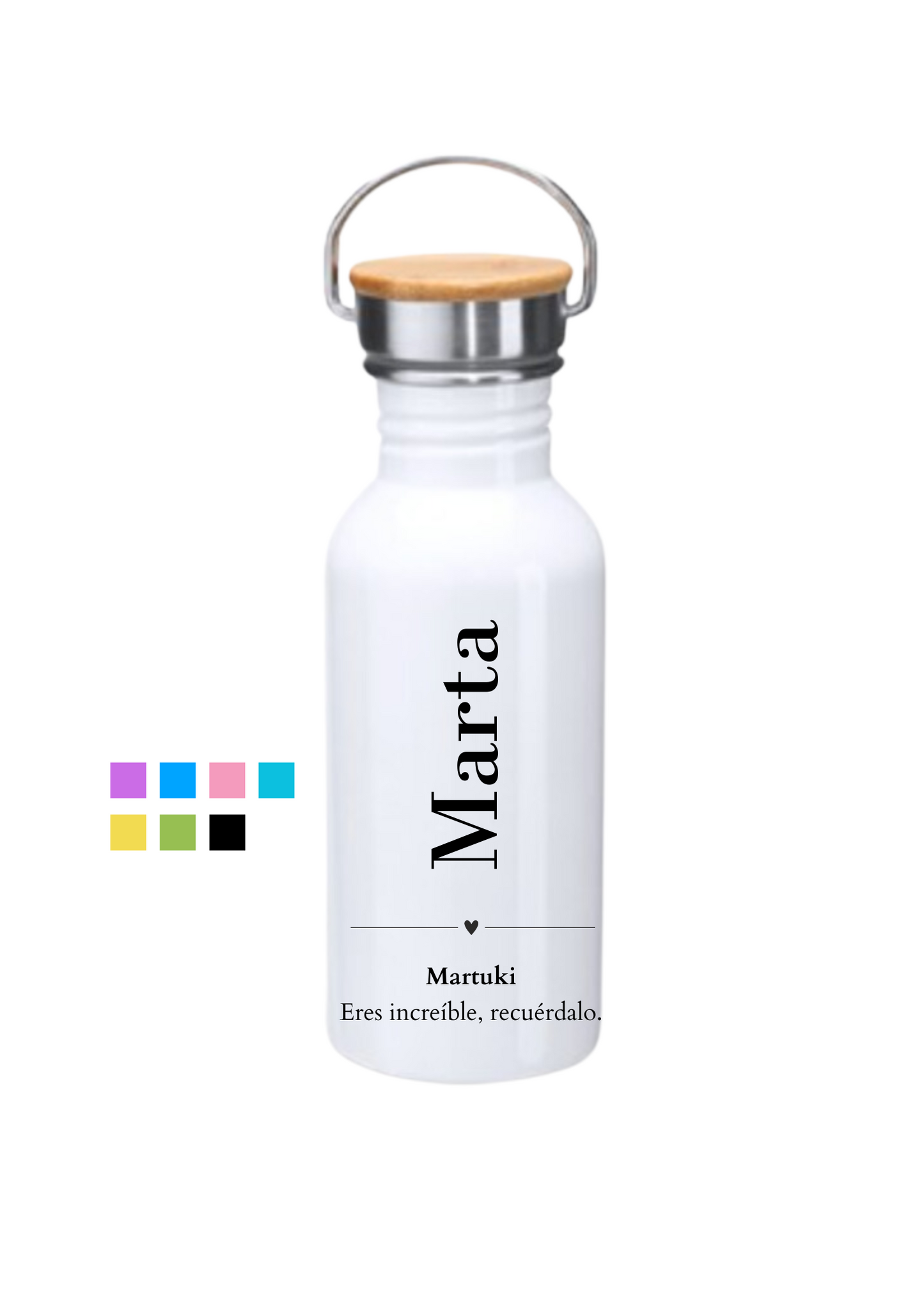 Botella bambú con mensaje
