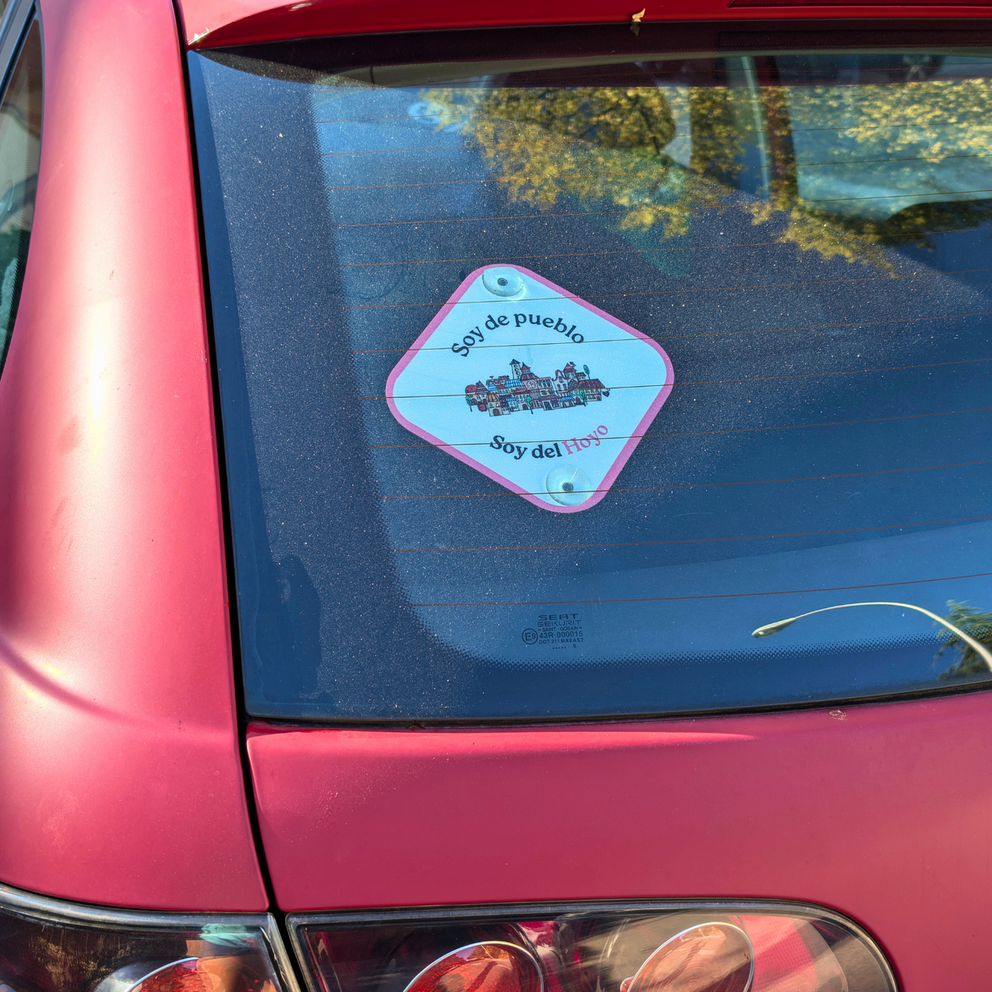 Placa personalizada para coche “Soy de pueblo” azul