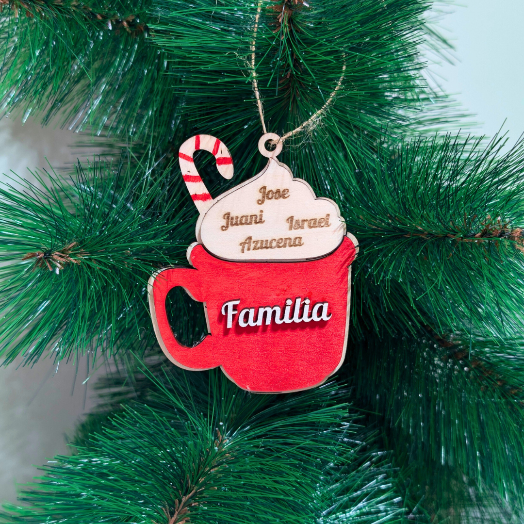 Adorno de madera familia