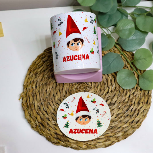 Taza + Posavasos Elf