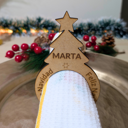 Porta Servilletas con Nombre – Edición Navidad . 2 diseños a elegir