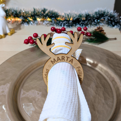 Porta Servilletas con Nombre – Edición Navidad . 2 diseños a elegir