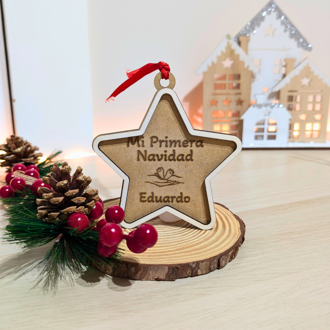 Adorno mi primera Navidad- Estrella 3D