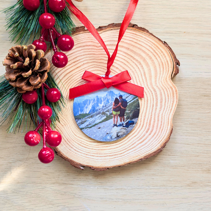 Adorno de Navidad Personalizado con Foto | Doble Uso para Árbol y Coche