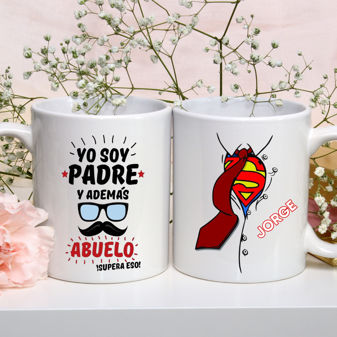 Taza Súper Abuelo y Papá