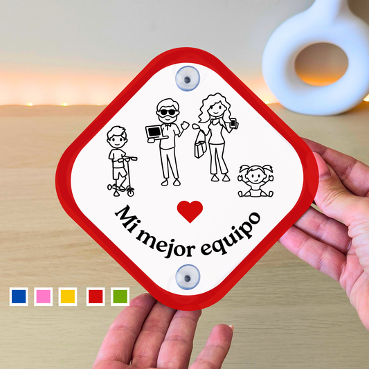 Placa personalizada para coche Familia