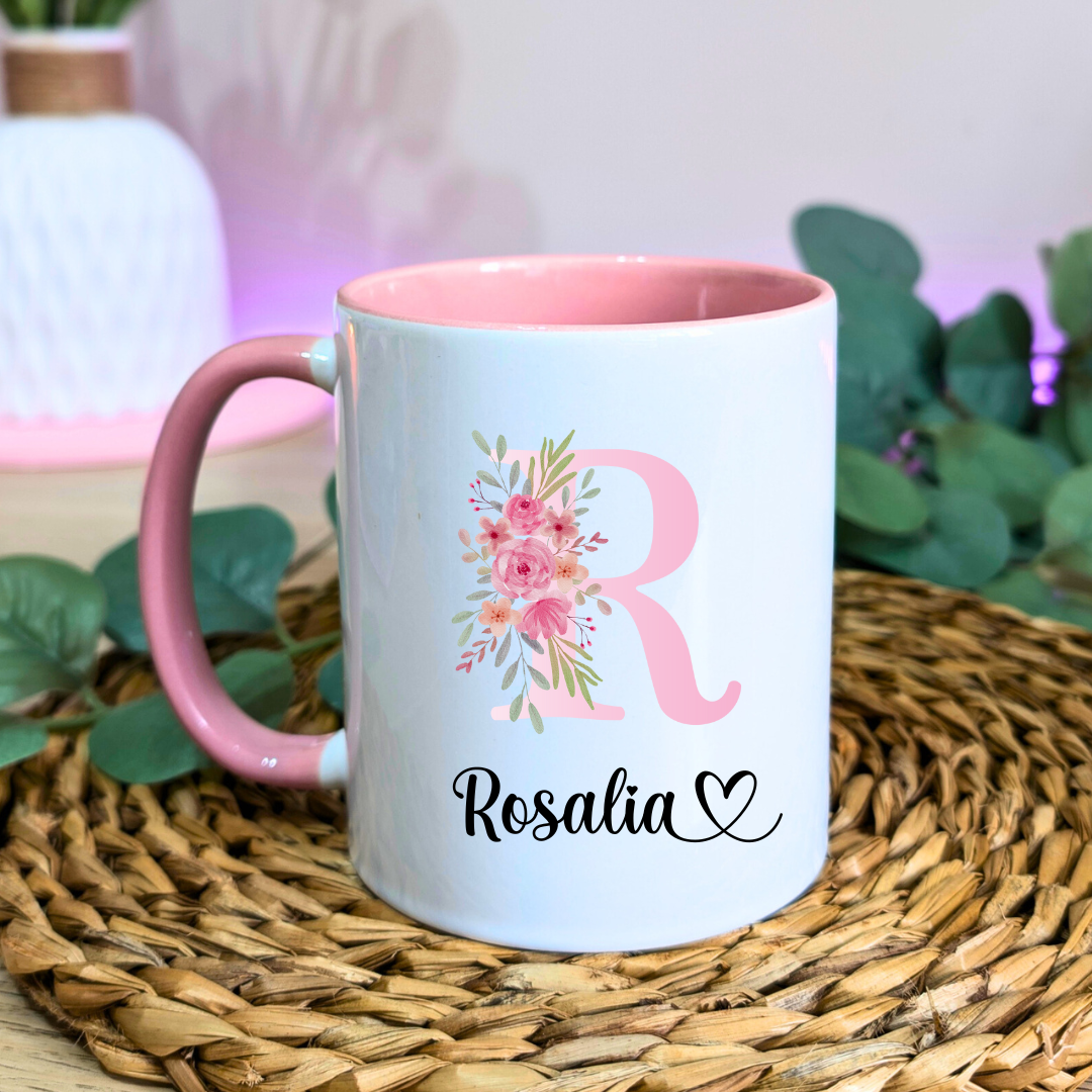 Taza Floral rosa