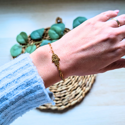 Pulsera Mano de Fátima – Acero Inoxidable