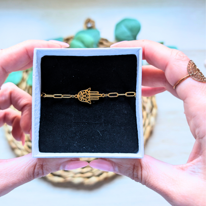 Pulsera Mano de Fátima – Acero Inoxidable
