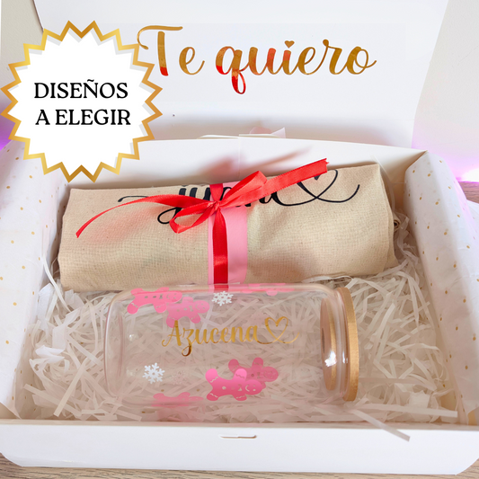 Cajita Personalizable Tote + Vaso a elegir